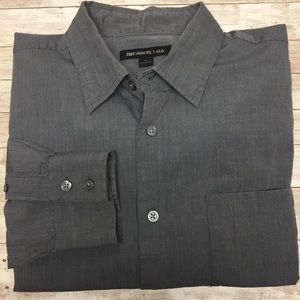 John Varvatos USA Slim Fit Dress Shirt Medium Gray
